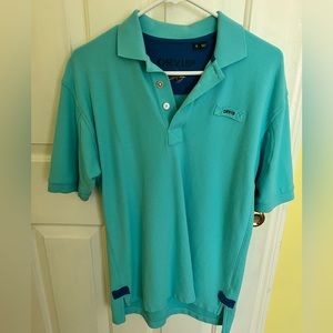 Men’s Orvis Signature Polo, light turquoise.  Size Small.